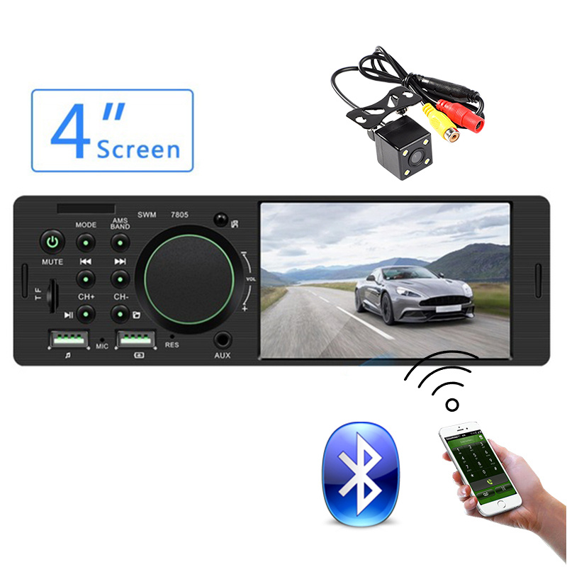 Podofo Estéreo de coche 2 DIN Radio de coche 7 pulgadas reproductor MP5 con  pantalla táctil HD pantalla digital Bluetooth multimedia soporte USB SD