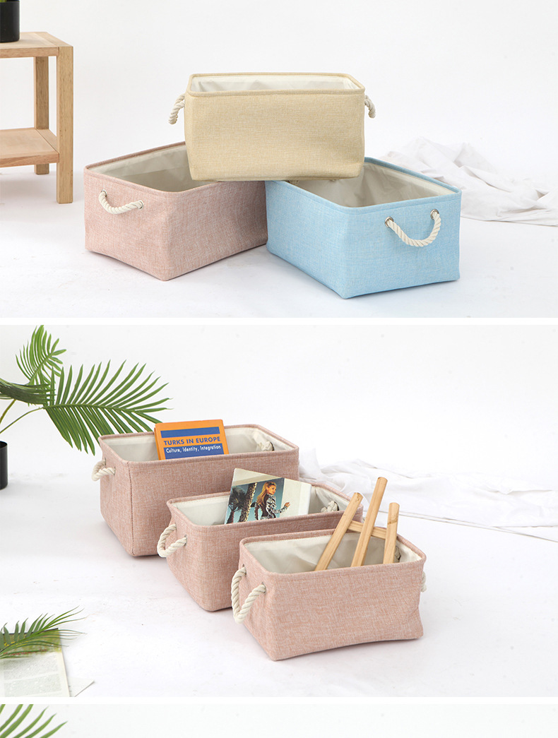 storage basket for organizing linen storage basket modern simple desktop storage basket for books or toys details 7