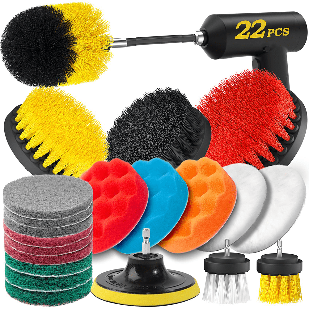 38 Pack Drill Brush Attachments Set Scrub Pads and Sponge Power Scrubber  Brush with Extend Long Attachment All Purpose Clean - AliExpress