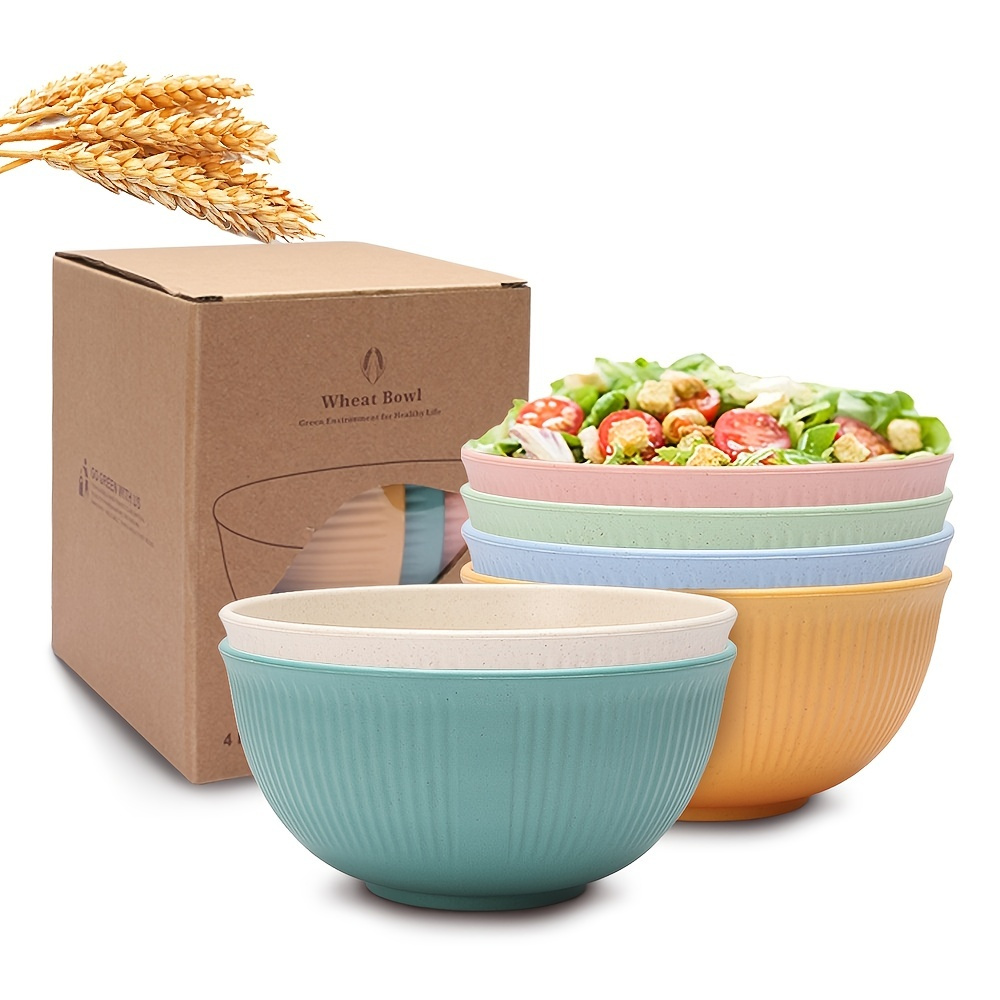 Wheat Straw Mixing Bowls Reusable Salad Mixing Bowls For - Temu