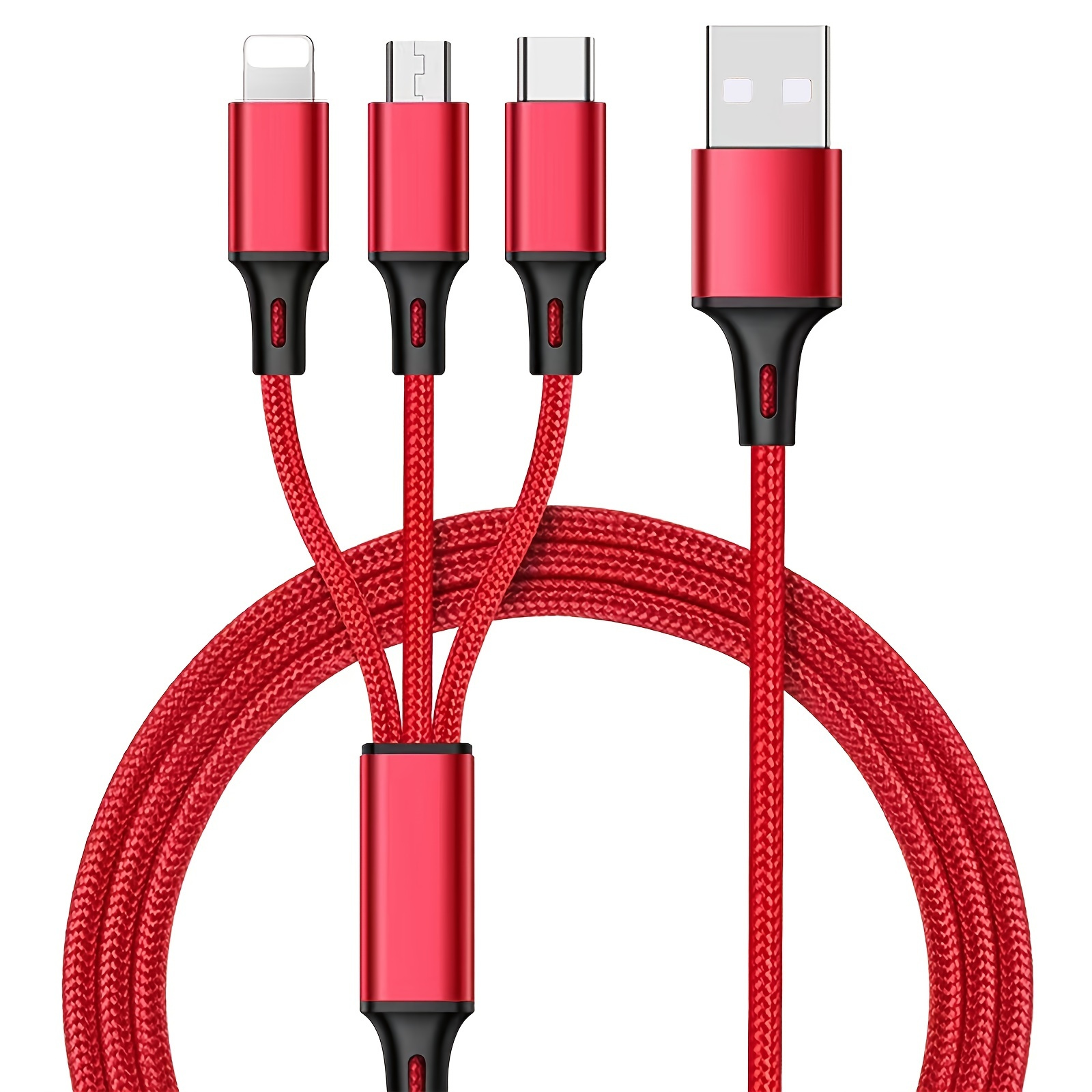 

3-in-1 Charging Cable, Flexible, Safe & Fast Charging For Iphone & Android - 1.2m/3.93ft