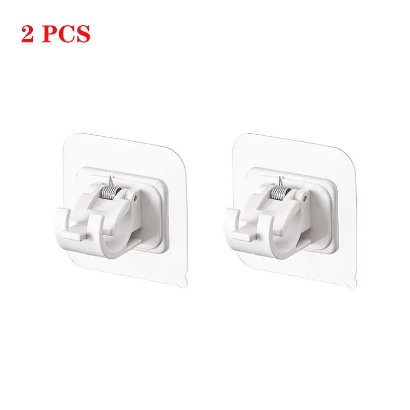 2/4/6PCS Self-Adhesive Hooks Wall Mounted Curtain Rod Bracket Shower Curtain  Rod Fixed Clip Hanging Rack