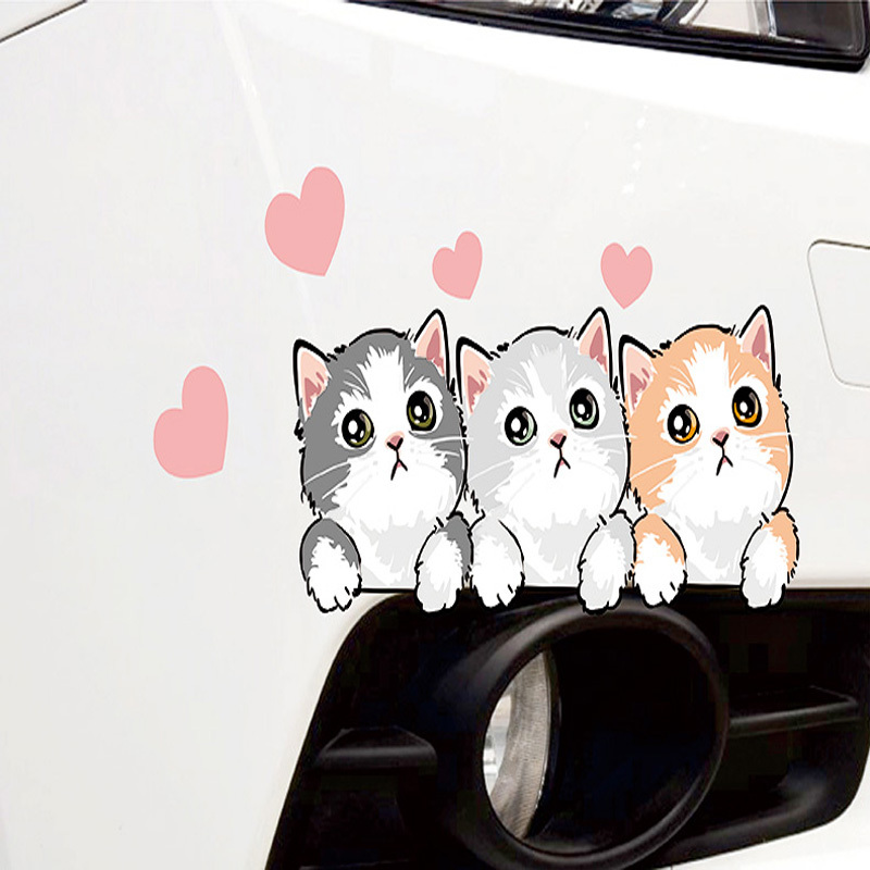 Cute Cartoon Cats Stickers Waterproof Car Decals For Cars - Temu