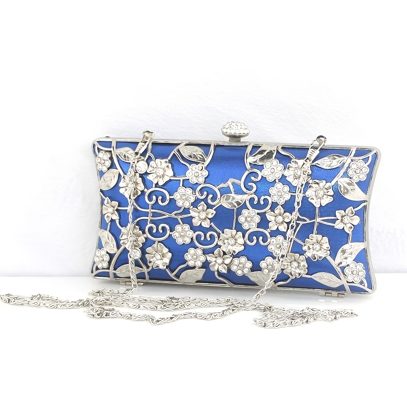 Royal blue and discount silver clutch bag