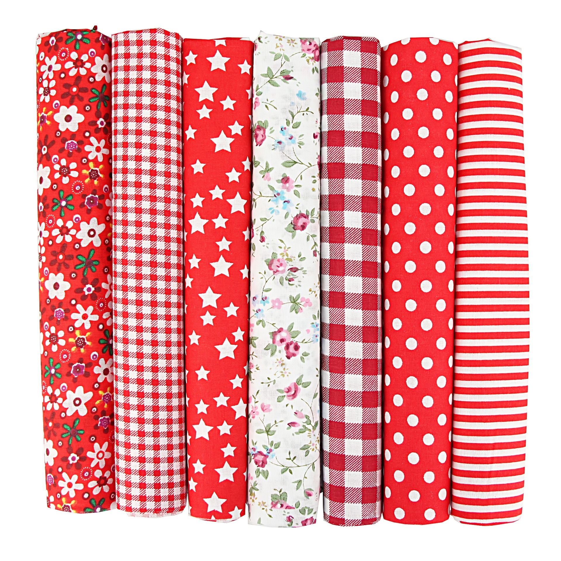

7pcs 9.8"x 9.8" 25cm*25cm Handmade Cotton Fabric, 100% Floral Printed Sewing Supplies Fabric For Quilting Patchwork, Diy Sewing Stitching