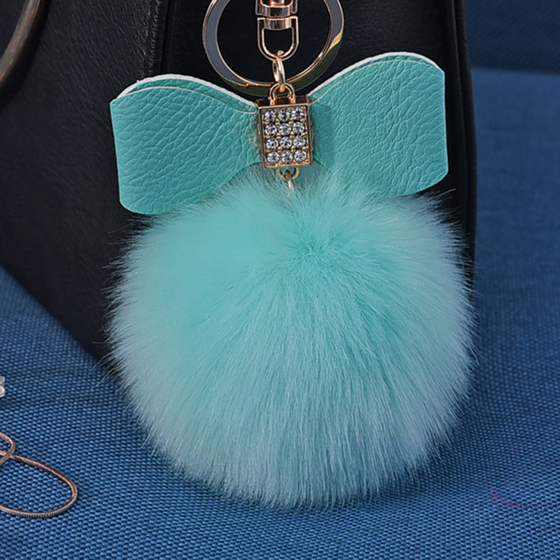 French bulldog bag charm Pom Pom Keychain Fluffy cute