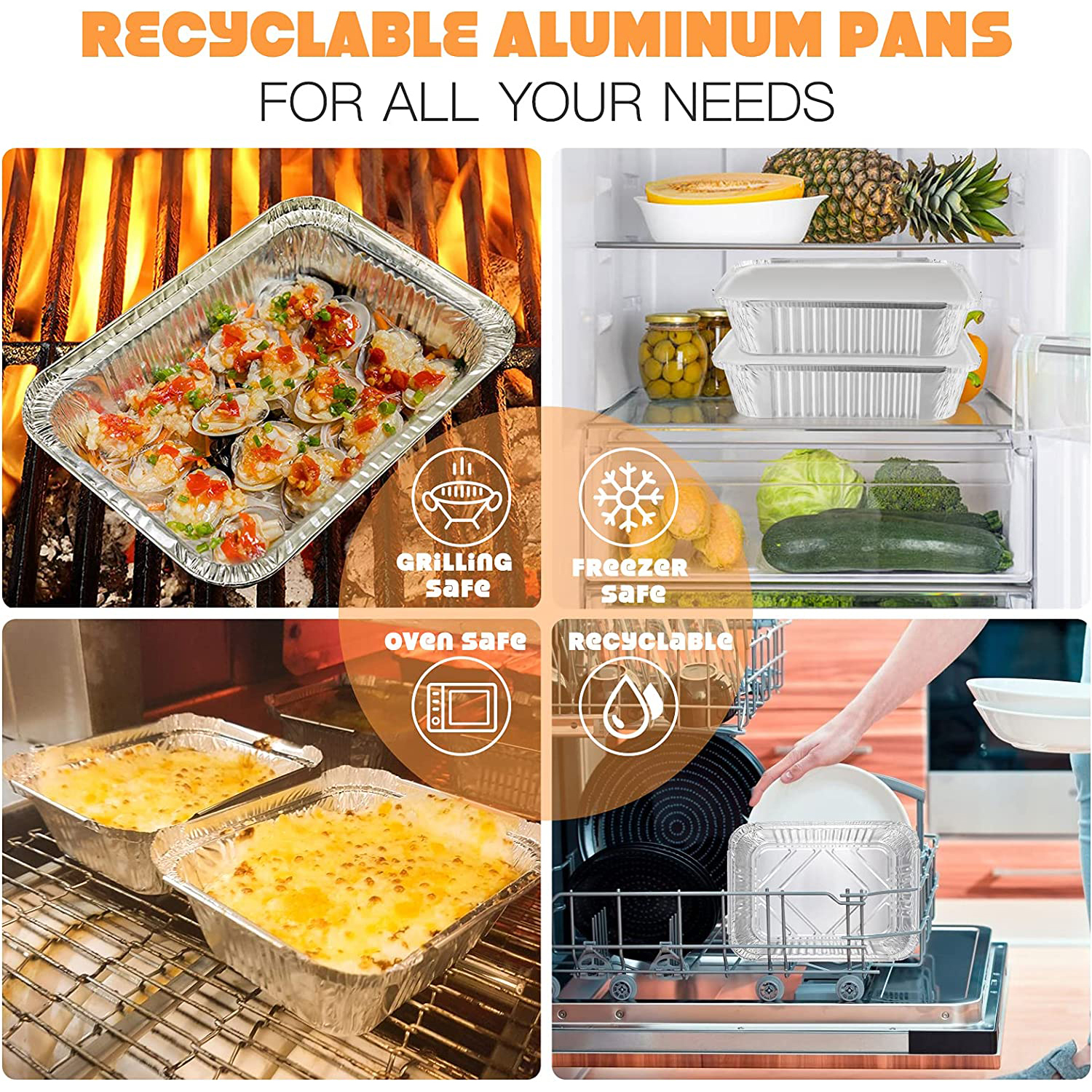 Disposable Aluminum Foil Pans Sturdy Sturdy Half Size Deep - Temu