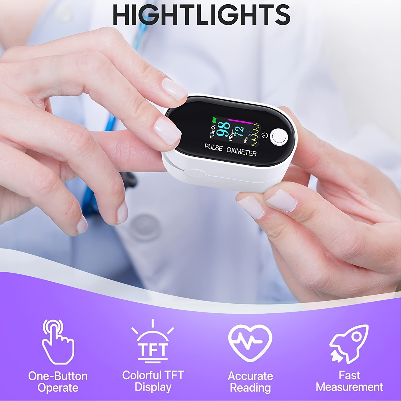 Pulse Oximeter Fingertip Digital Blood Oxygen Saturation Monitor For Fast  Spo2 Level Reading Heart Rate And Perfusion Index With Led Display Pulse  Oximeter Lanyard Included - Appliances - Temu