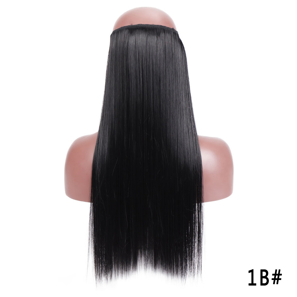 Halo Hair Extensions Synthetic No Clip Invisible Wire Hair - Temu