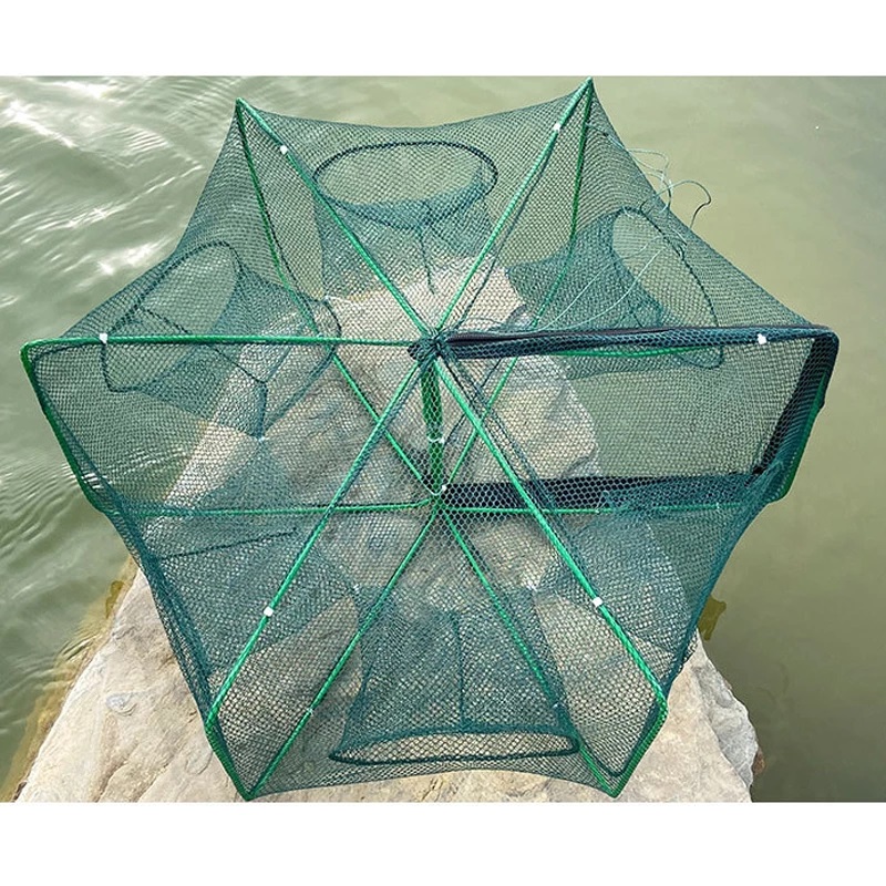 New Arrival 6-hole Foldable Fishing Net Trap, Suitable For Catching Small  Fish, Shrimps, Crabs, And Crawfish