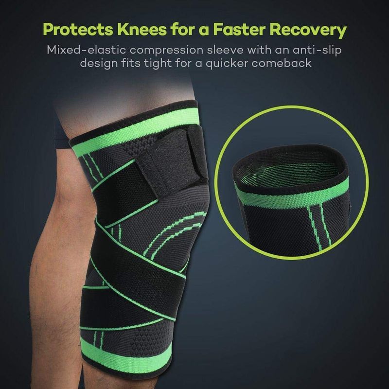 Order A Size Up, 1pc Knee Sleeve, Knee Compression Pads For Improving Circulation & Knee Pain Relief For Men & Women Knee Support Arthritis Relief, Running, Cycling, Adjustable Strap Wrap, Exercise Equipment details 3
