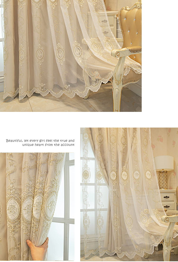 1pc luxury lace embroidery   blackout tulle curtain soft and stylish window treatment for privacy and decor details 2