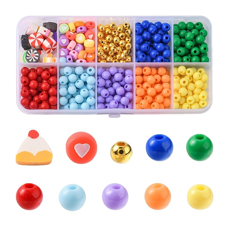 Rainbow Color Acrylic Beads, With Plastic Beads & Handmade Polymer Clay  Beads - Temu