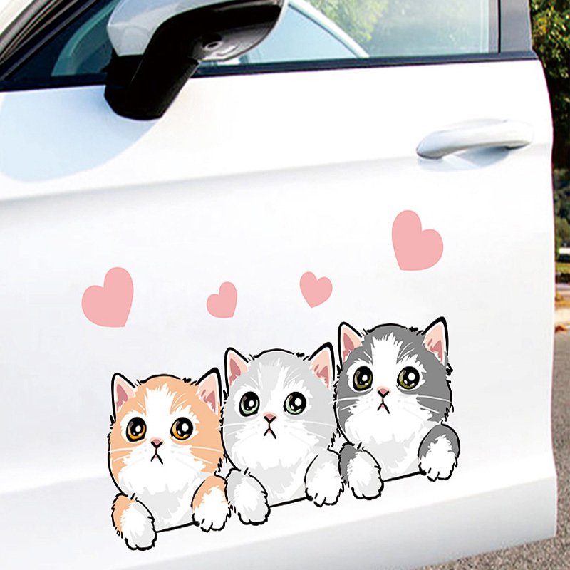 Cute Cartoon Cats Stickers Waterproof Car Decals For Cars - Temu