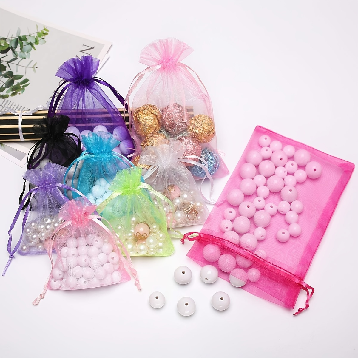 500 Pcs Organza Gift Bags Jewelry Bags Small Mesh Bags Drawstring Sachet  Bags Wedding Favor Bags Bracelet Bags for Packaging Sheer Bags Jewelry