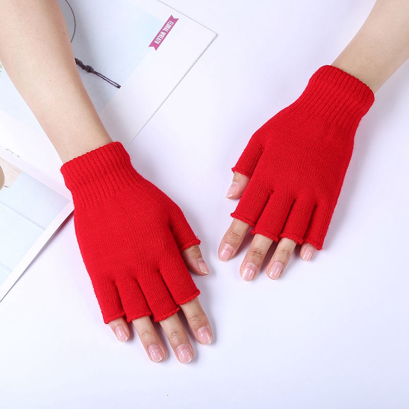 Half Finger Fingerless Gloves For Women And Men Wool Knit Wrist Cotton  Gloves Fr