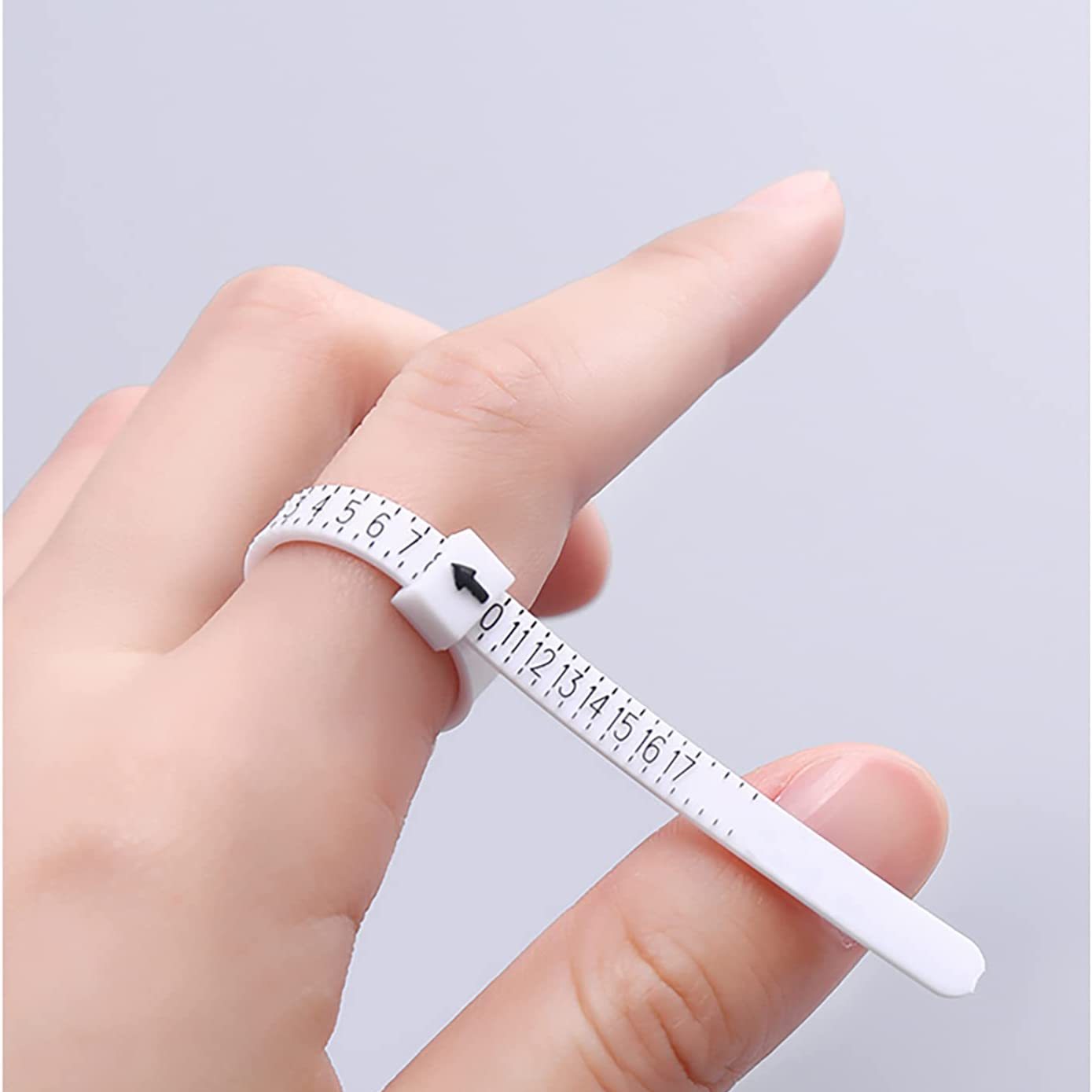 JTS Finger Ring Size Plastic Gauge Measure Finger Sizes 1-15 Jewelry Ring Sizer Tool