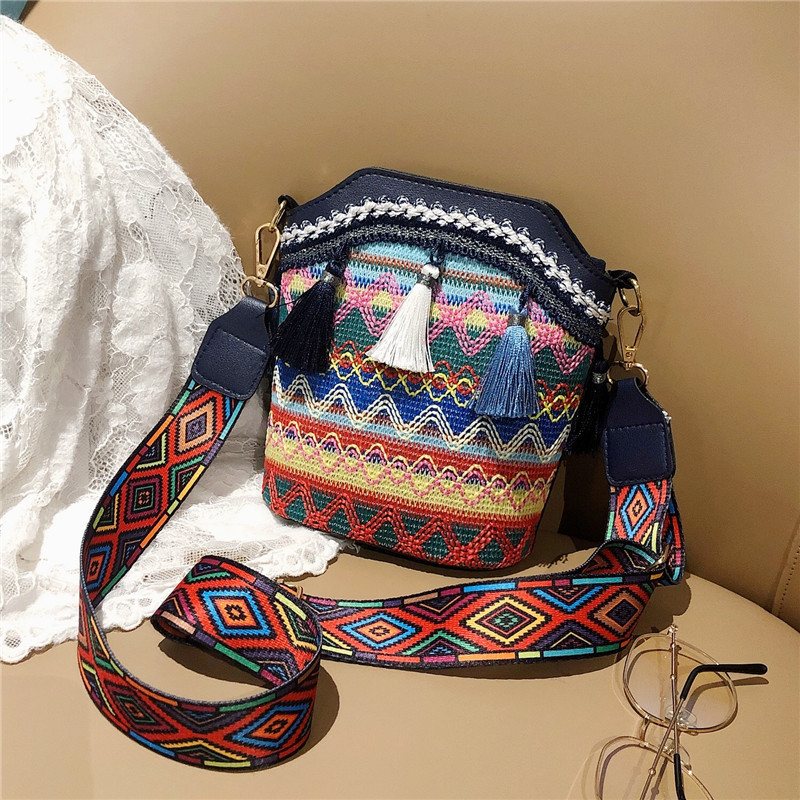 Multicolor Geometric Boucher Bucket Bag