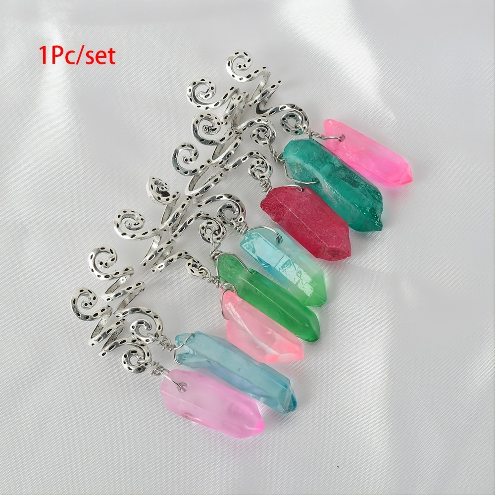 1pc Natural Crystal Grain Hair Ring Charm Accessories Clothing, Shoes