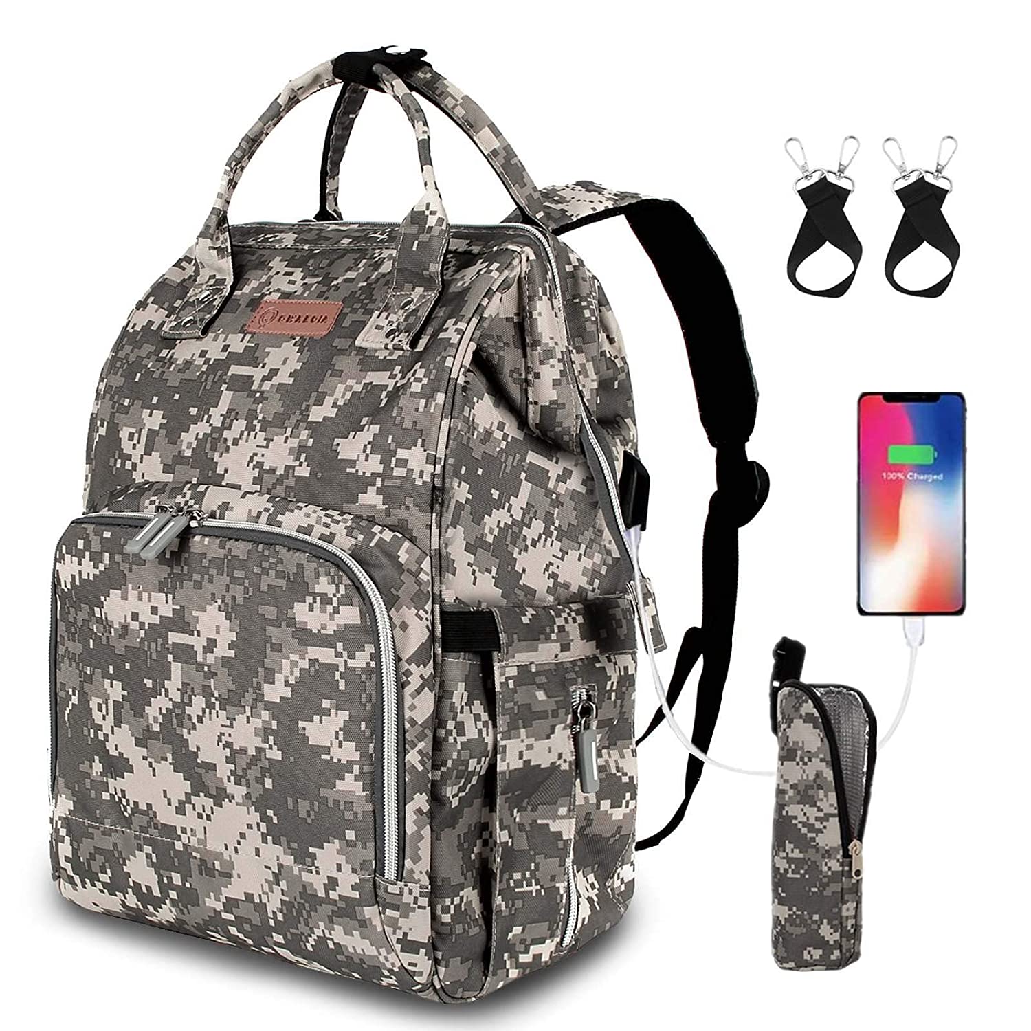 Diaper Bag Backpack With Usb Charging Port Stroller Straps And Insulated  Pocket, Tactical Advantage Travel Camo Baby Bag Nappy Backpack For  Dad/boy/mom/girl/toddler - Temu Belgium
