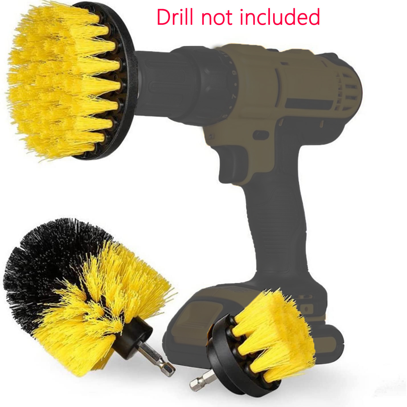 3-Piece Drill Brush Attachment Set