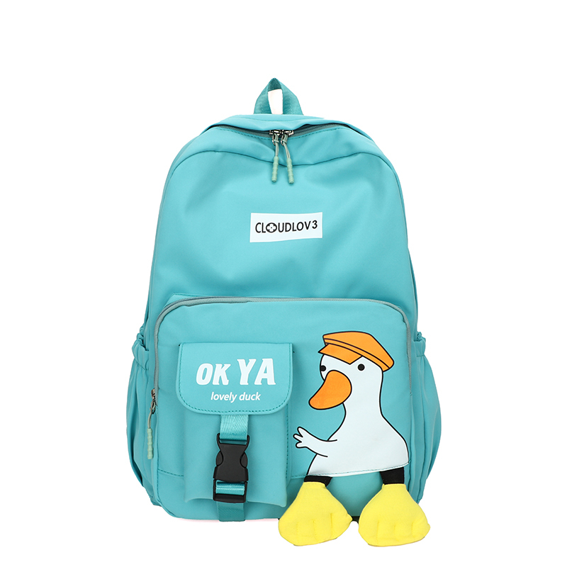 Large Capacity Mutli-pocket Backpack, Cute Duck Pendant Bookbag, Perfect School  Bag For Student Commuting - Temu