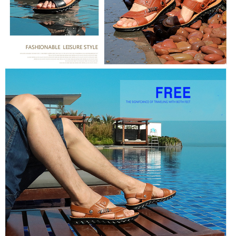 mens stitched anti skid sandals quick drying comfortable shoes for outdoor beach