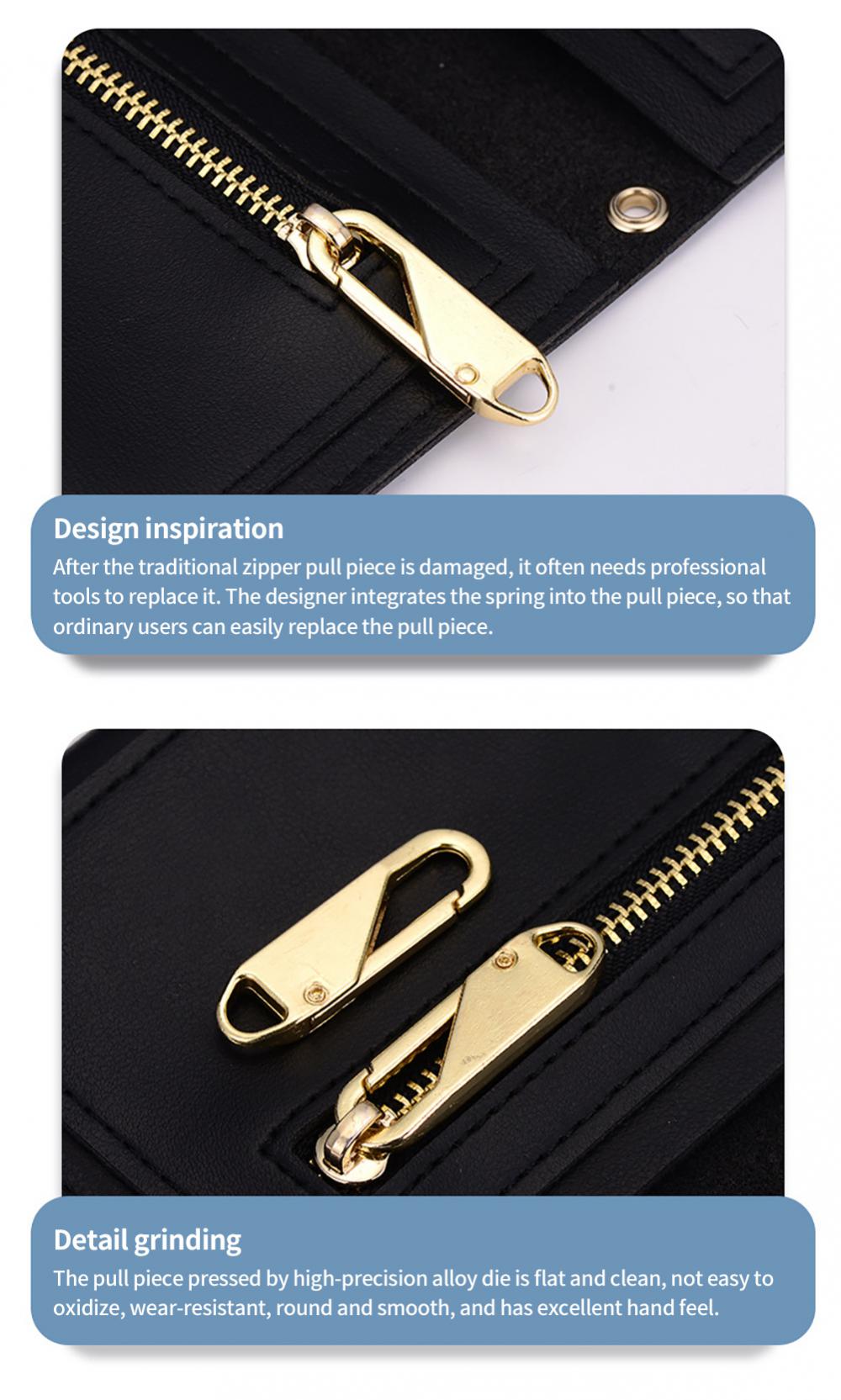 Instant Zipper Clip & Zip Quick Fix Zip Puller Zipper Pull Replacement For  Coat Bag General Gold 10pcs 