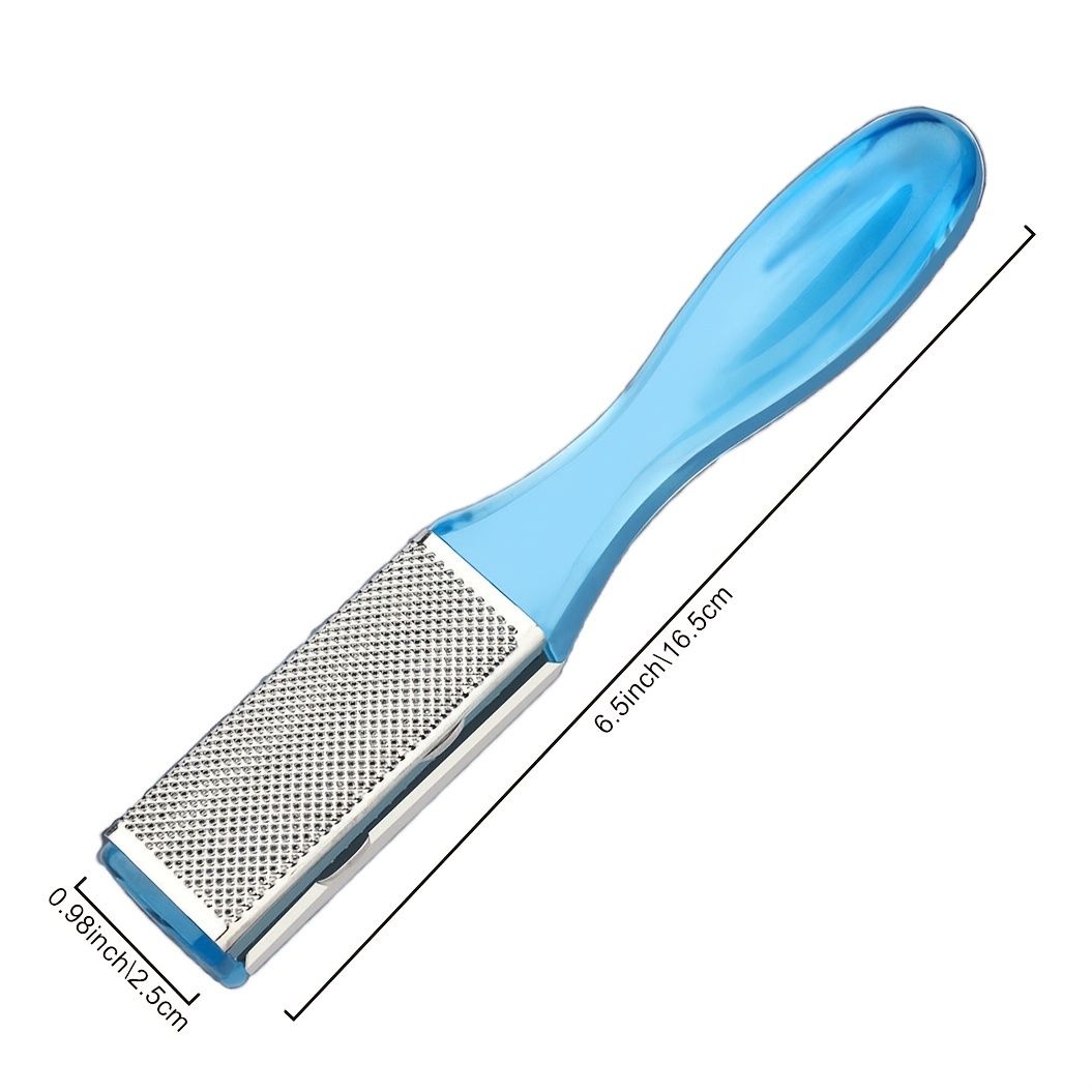 1pc Blue Stainless Steel Foot File Dead Skin Remover Callus Scraper Tool  For Home Use