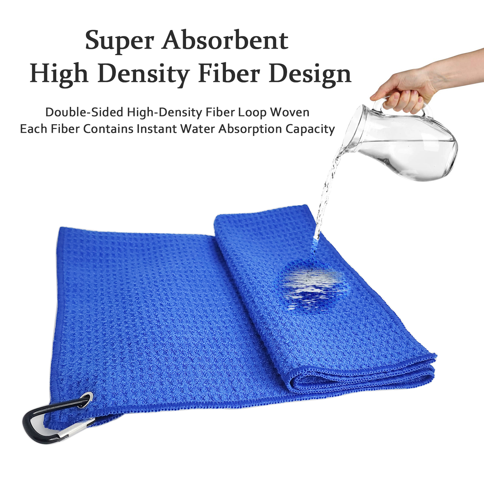 Microfiber Golf Towel Golf Bags Carabiner Waffle Pattern Tri Temu