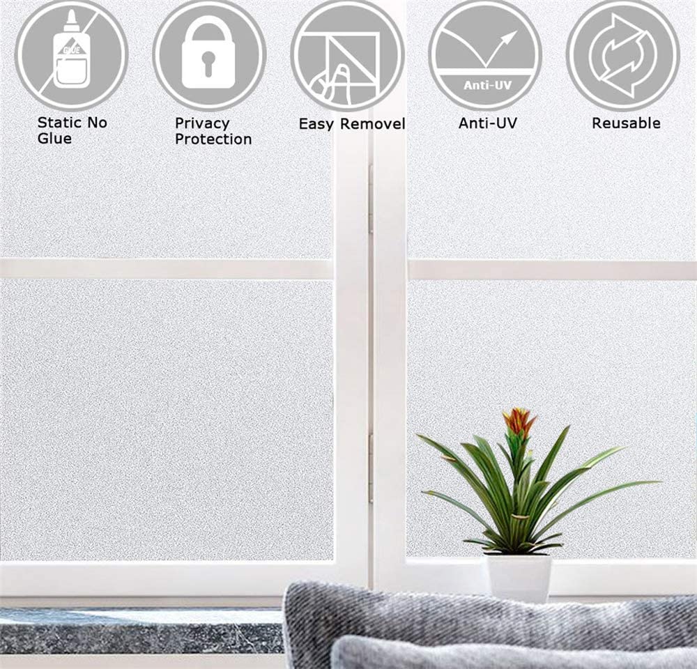 Sun Uv Blocking Frosted Window Privacy Film Non Adhesive Temu