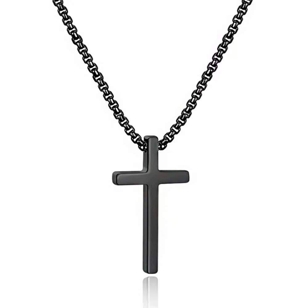 Funky Polished Minimalistic Cross Pendant Necklace For Men - Temu