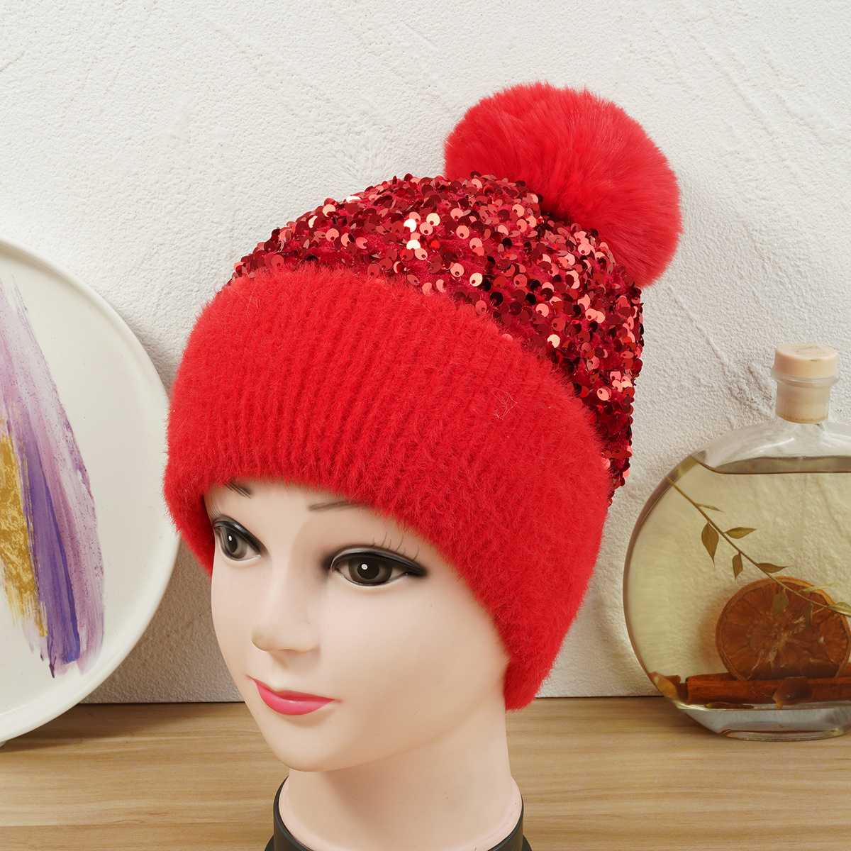 Women Knit Beanie Hat, Docker Hat Wool Beret Fashion Warm Crochet Winter Hat for Ladies Her Chinese New Year Presents Valentine's Gifts,Temu