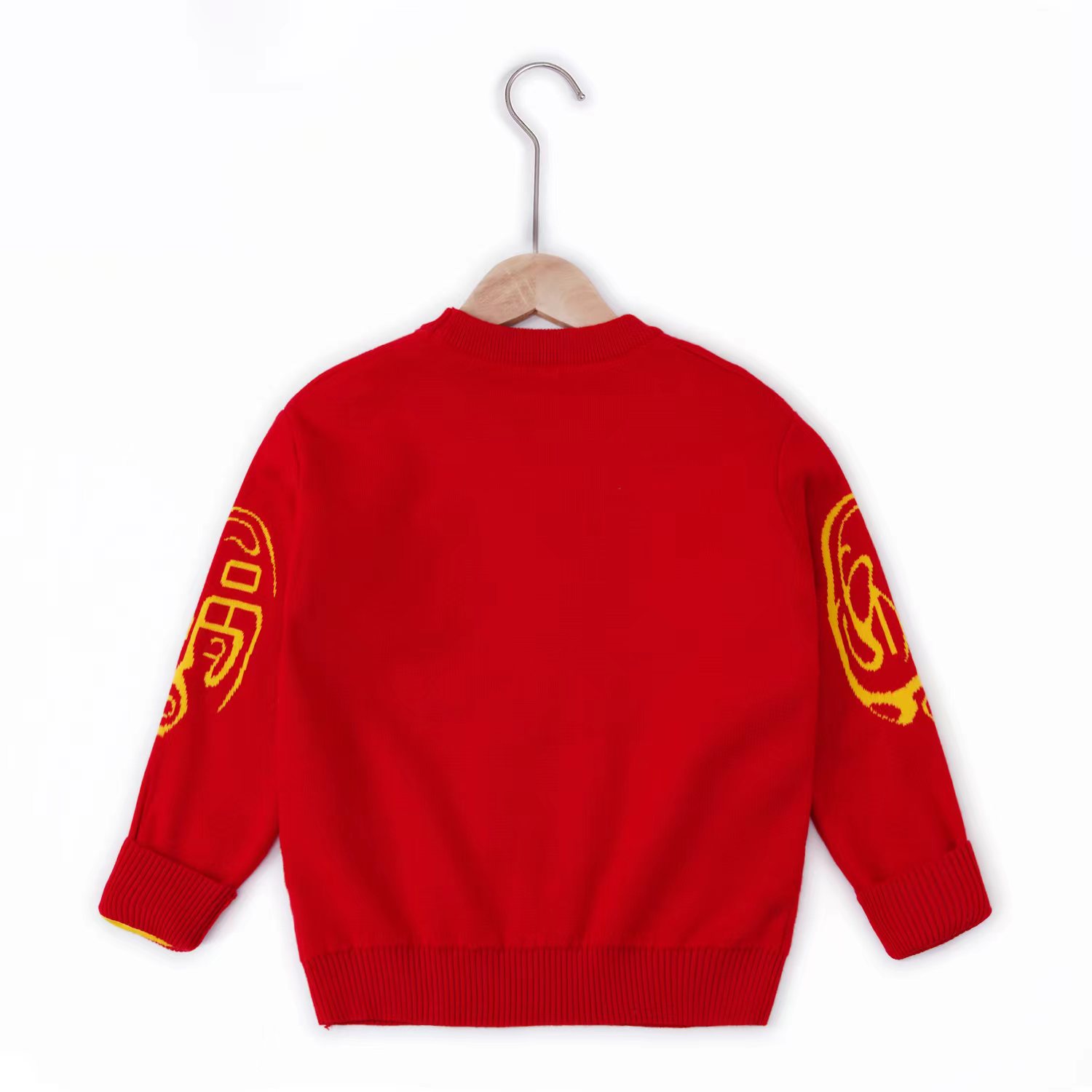Unisex Girls Boys Chinese Character Sweater Knit Long Sleeve - Temu