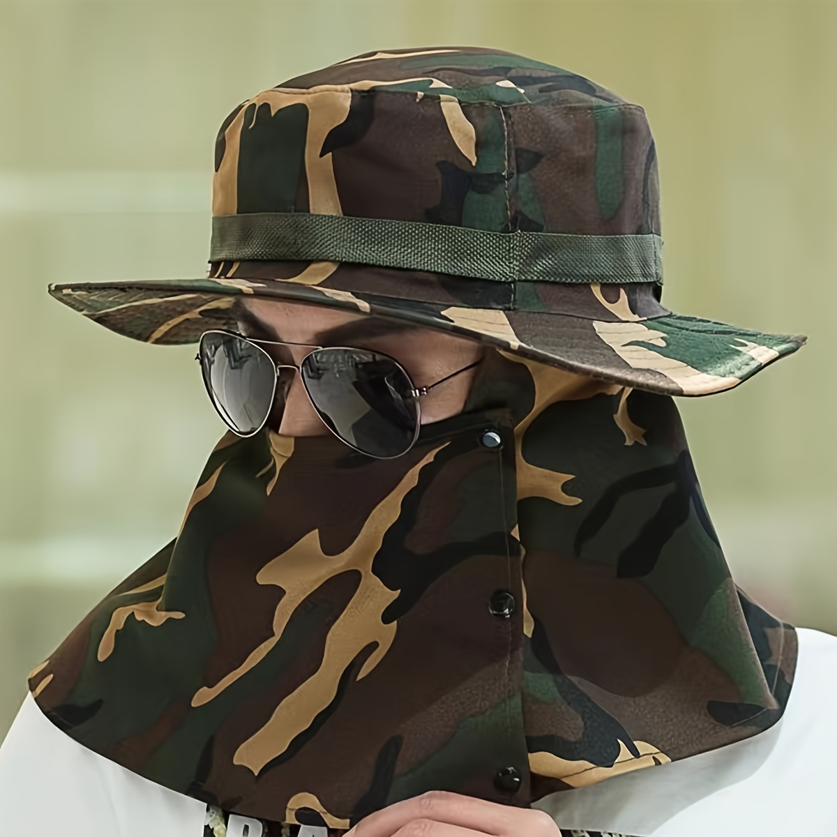 1pc Outdoor Camouflage Fisherman Hat Mens Summer Sunshade Sun Hat