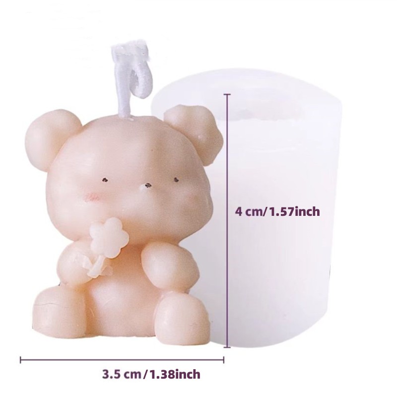 3 Teddy Bear Candle Silicone Mold for DIY Handmade Mousse Ice Tray  Ornaments Plaster Candle Jewelry Kids Toys Key Chain Mould - AliExpress