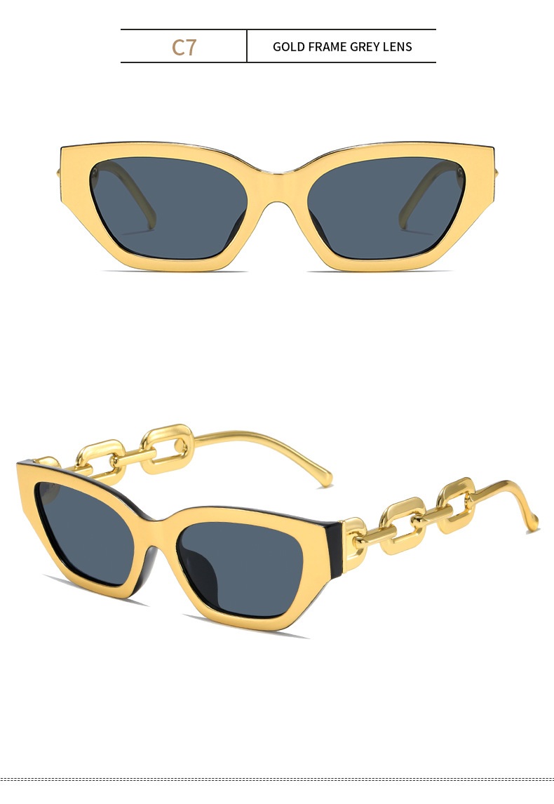  JIANCHEN Gafas de sol de metal dorado para mujer, gafas de sol  originales, estilo moderno, gafas de sol femeninas, óculos de sol femeninas  (color: 5) : Ropa, Zapatos y Joyería