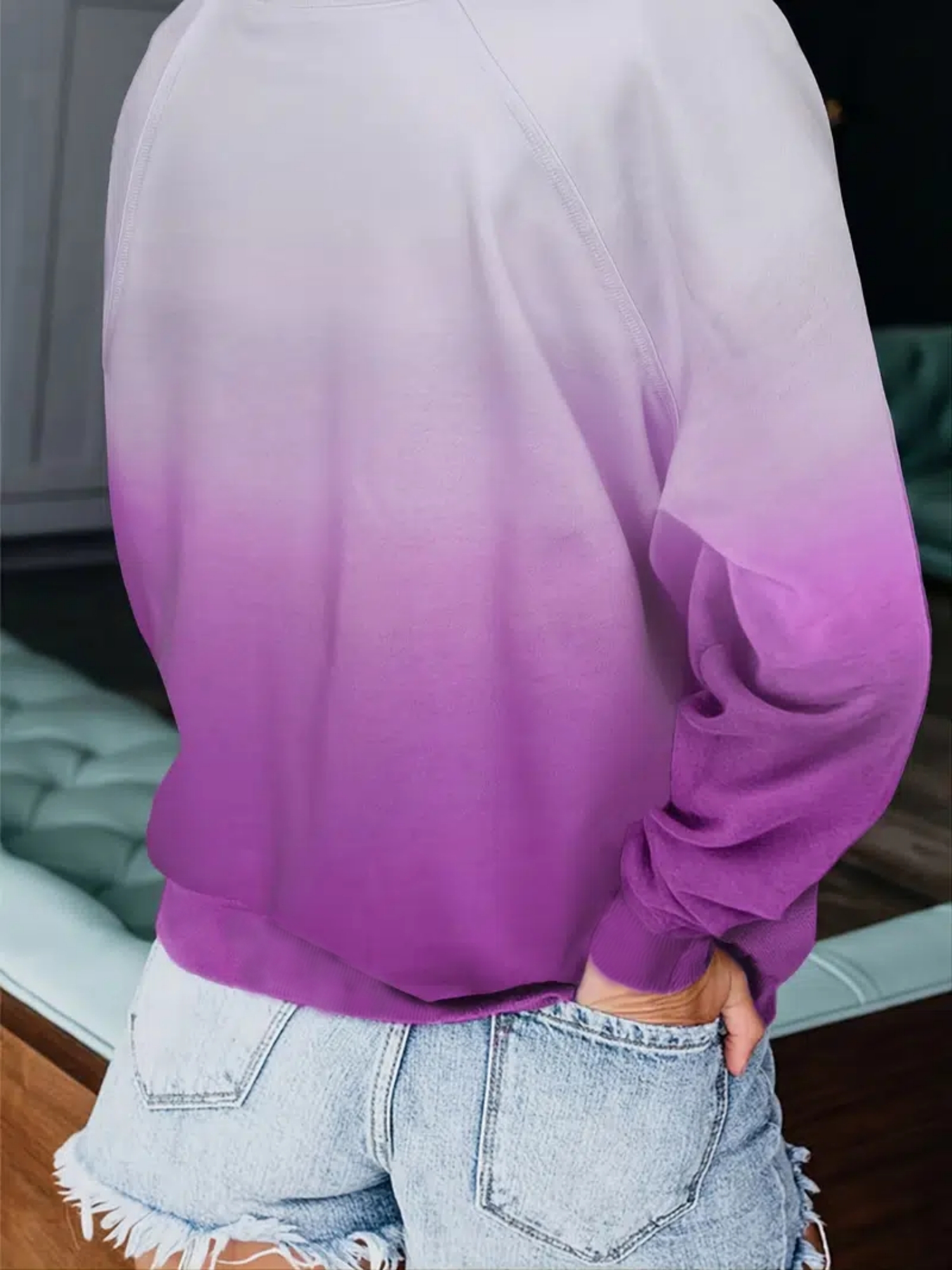 letter cartoon graphic print gradient color crew neck - Temu Norway