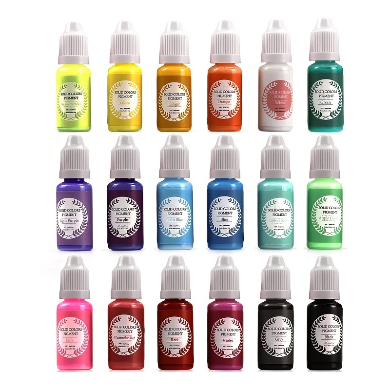 18 Colors Epoxy Pigment, Opaque Liquid Resin Colorant Each 10ml/0.35oz,  Odorless Epoxy Resin Dye Solid Color Liquid Dye For Resin Jewelry DIY  Crafts Art Making