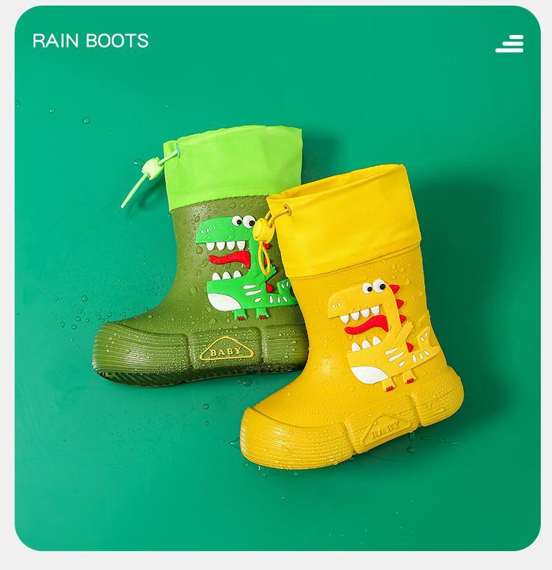 Botas Lluvia Cordón Jiageya Niños Niñas Diseño Dinosaurio - Temu