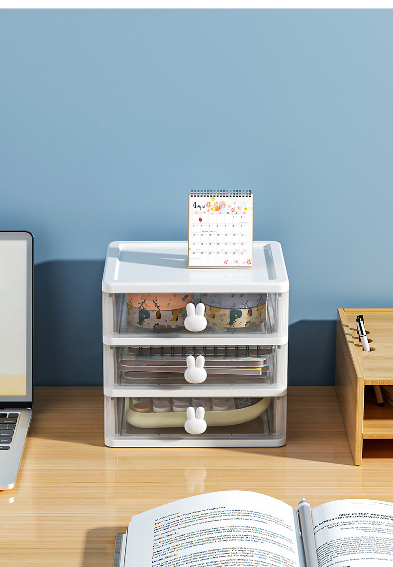 Three-layer Desktop Drawer Storage Box - Temu