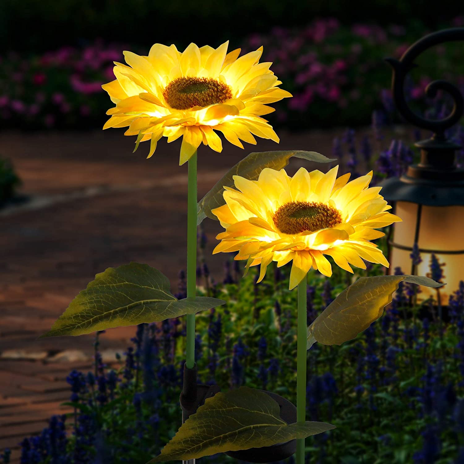 sunflower solar stake lights