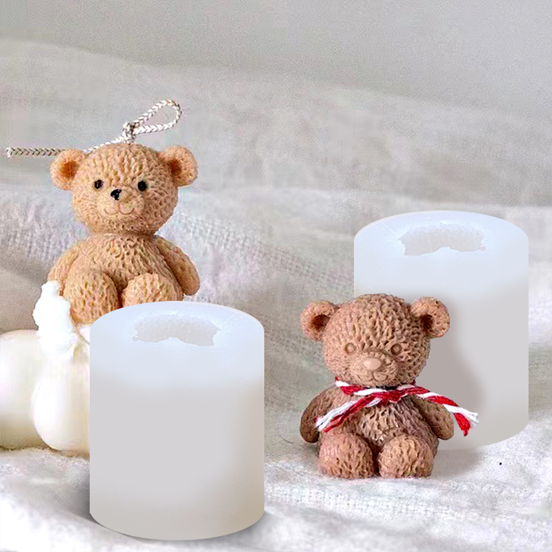 3d Bear Candle Mold Handmade Diy Aromatherapy Weaving Bear - Temu
