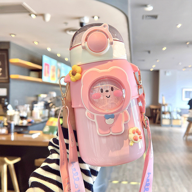 Stainless Steel Insulated Cup Cute Cartoon Water Bottle - Temu