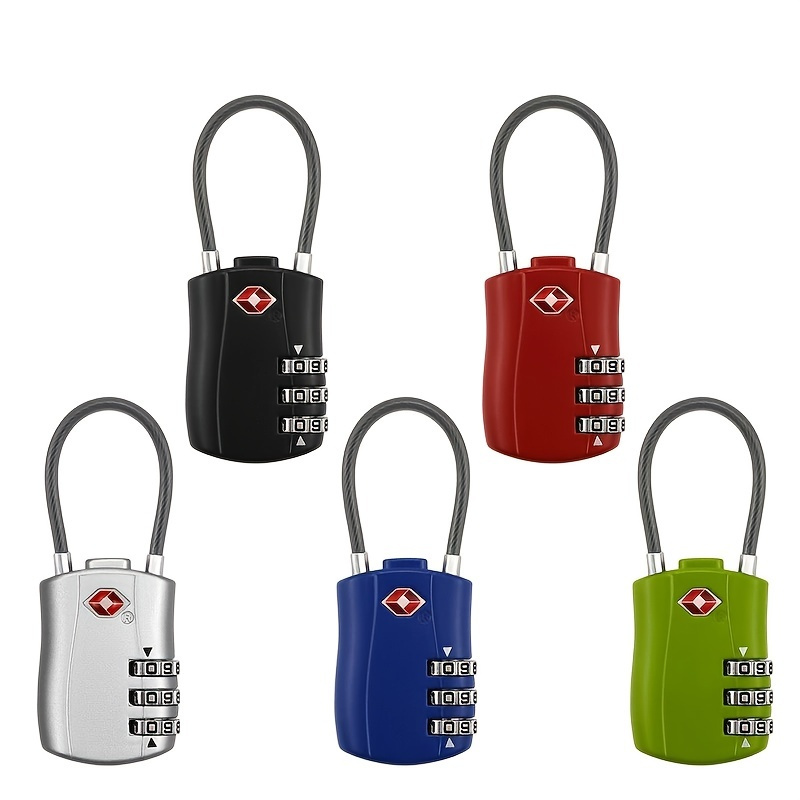 1pc Steel Wire Rope Customs Password Padlock Zinc Alloy Small