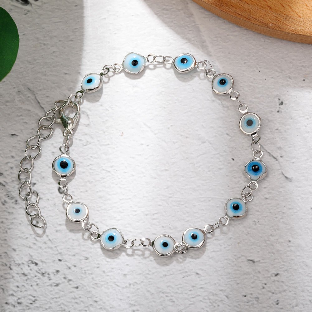 Lucky Evil's Eye Charm Bracelet Blue Eyes Hand Jewelry Women - Temu Canada