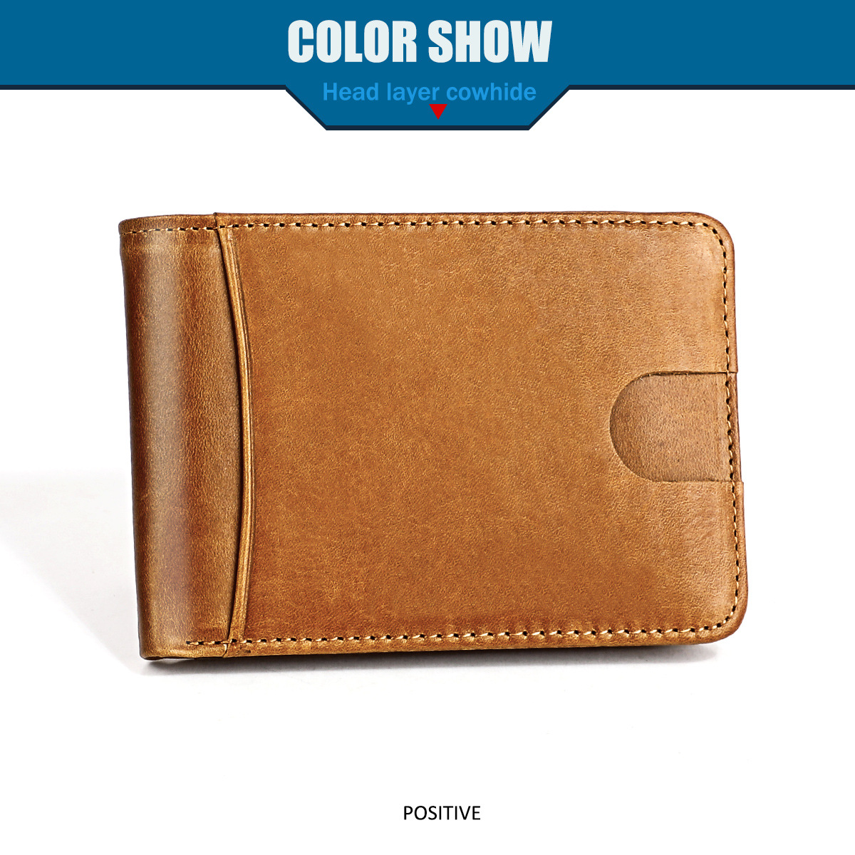 1pc Mens Minimalism Wallet Money Clip Vintage Genuine Temu