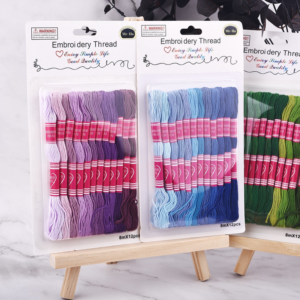 Embroidery Thread Rainbow Color Cross Stitch Threads Cotton - Temu