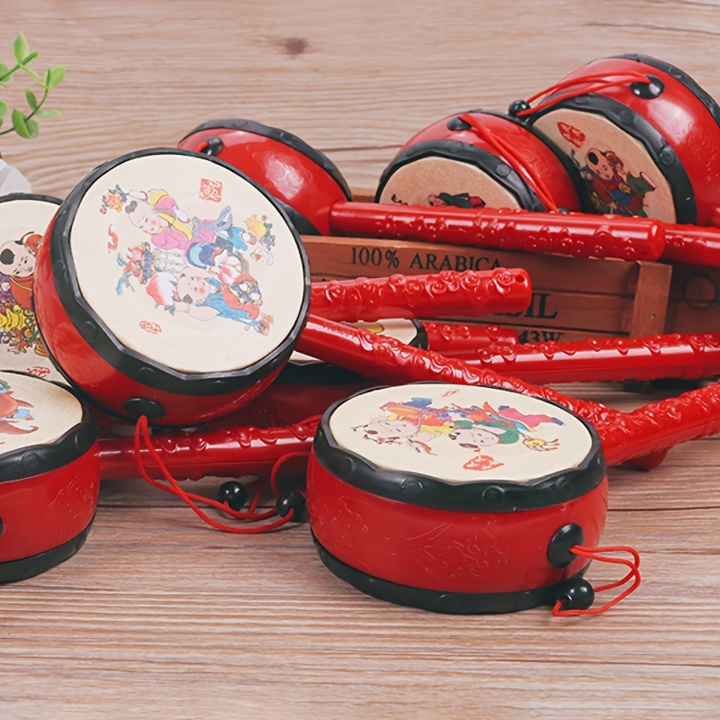Traditional Chinese Style Auspicious Rattle Baby Hand Drum Baby