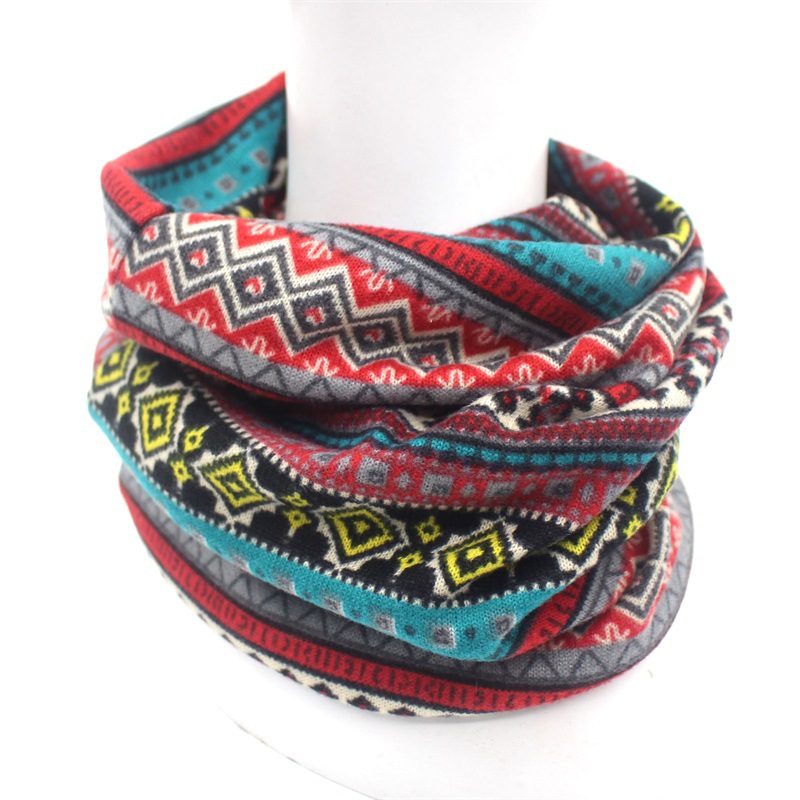 autumn winter vintage beanies hat boho style warm hat dual use head wrap scarf details 4